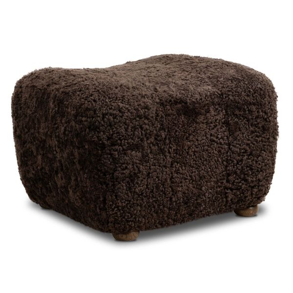 Pouf Oslo, Pelliccia Cacao, collaborazione Amber Lewis
