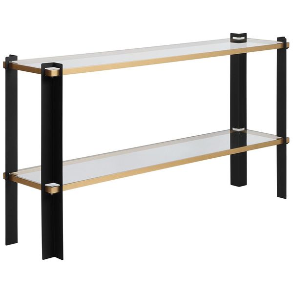Tavolo consolle Cunene, Nero/Oro