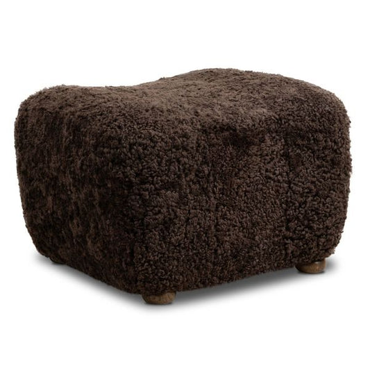 Pouf Oslo, Pelliccia Cacao, collaborazione Amber Lewis