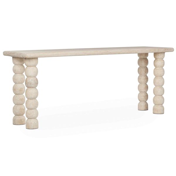 Tavolo consolle Adir, Colore Crema