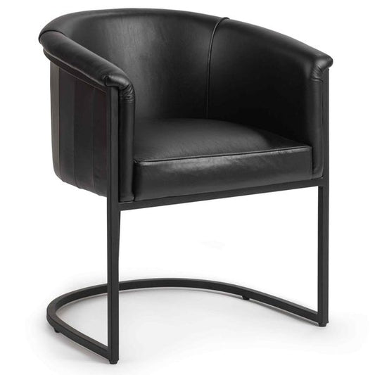 Sedie da pranzo Hester in pelle, Nero, Set da 2