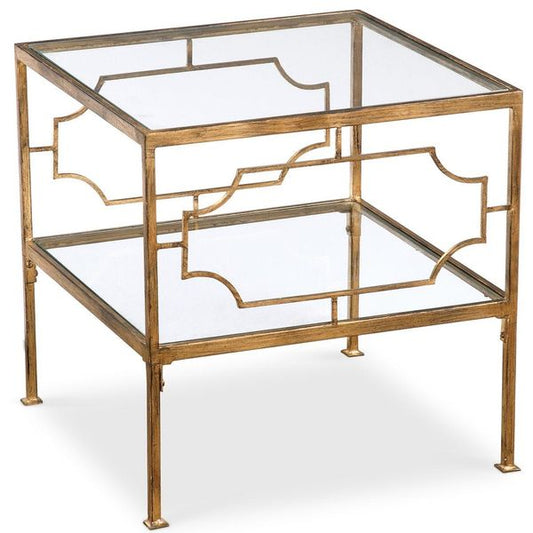 Tavolo cubo Genell foglia oro antico